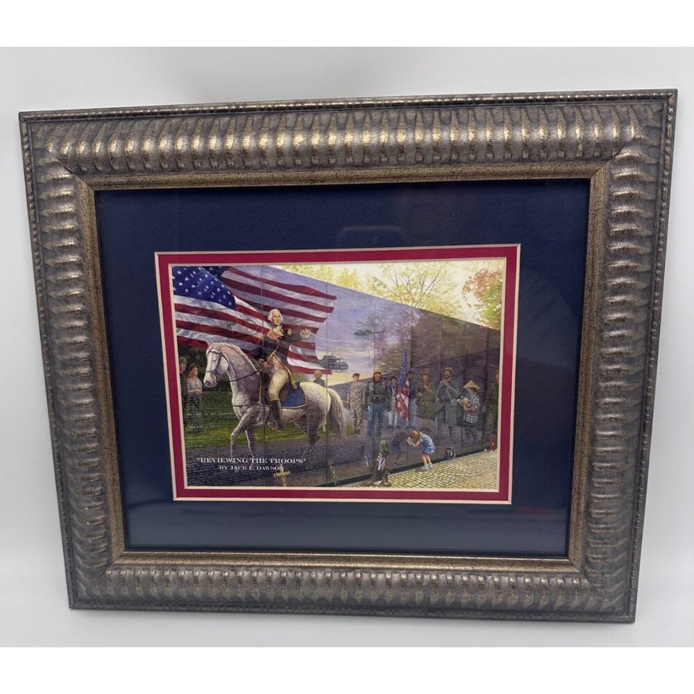 Reviewing The Troops Framed Artwork By Jack E. Dawson 2005 16x13 Inch Bronze-Ton